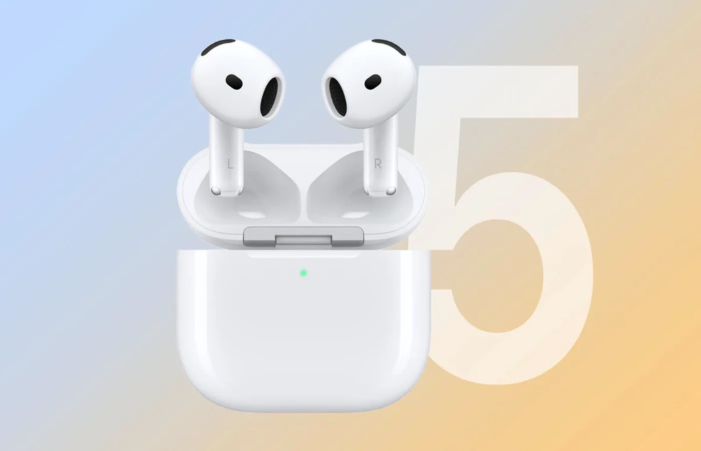 Concept composition of possible AirPods 5 inside a charging case