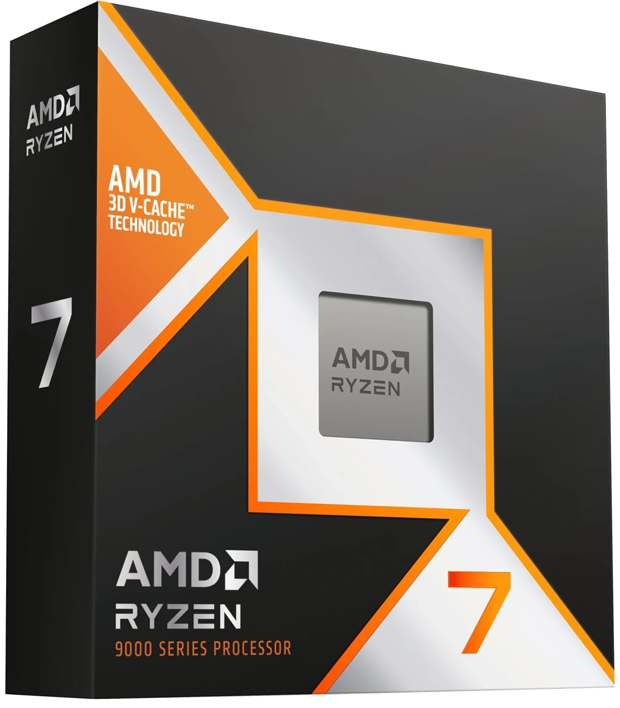 AMD Ryzen 7 9850X3D retail box, side view