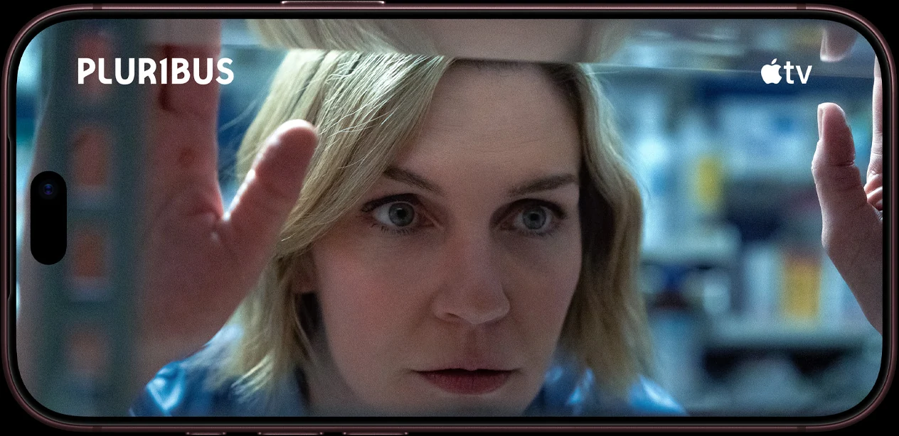 Video playback illustrated on an iPhone from the Pro family